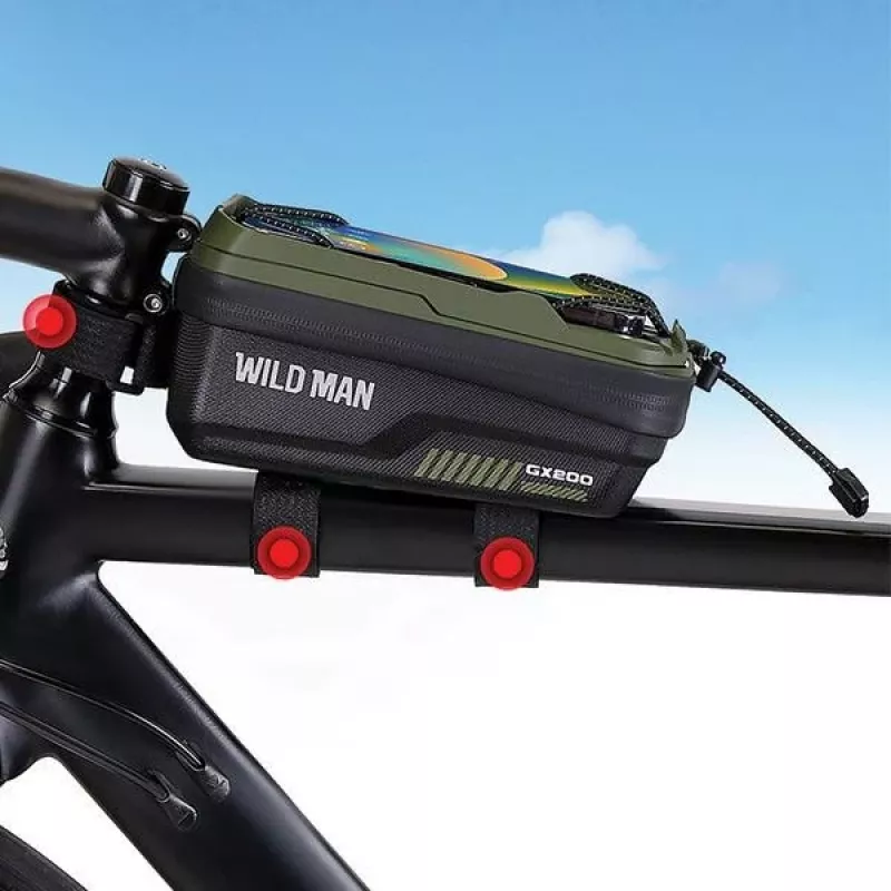 WILDMAN GX200 velosipēda rāmja soma ar telefona turētāju, Desert