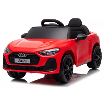 LEAN CARS Audi A5L HL788 sarkans 12V elektriskais auto bērniem ar tālvadību, EVA riteņiem, LED gaismām, mūzikas paneli, drošības jostu, eko-ādas sēdekli, vecumam 3-6 gadi
