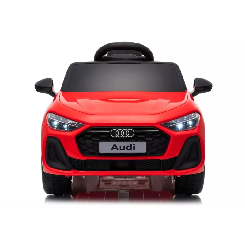 LEAN CARS Audi A5L HL788 sarkans 12V elektriskais auto bērniem ar tālvadību, EVA riteņiem, LED gaismām, mūzikas paneli, drošības jostu, eko-ādas sēdekli, vecumam 3-6 gadi