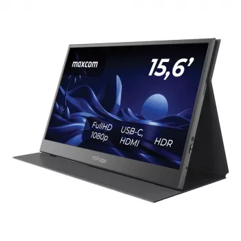 MAXCOM Portable Monitor Mpage 15 - 15,6 collu Full HD IPS USB-C HDR10 alumīnija