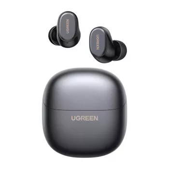 UGREEN WS220 TWS True Wireless Bluetooth 5.0 austiņas ar uzlādes futrāli, skārienvadību, IPX4 ūdensizturību, iebūvētu mikrofonu, 16h kopējo akumulatora darbības laiku - Melna