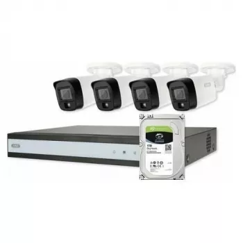 ABUS Security-Center TVVR33843T pilns komplekts ar 4 analogajām mini-caurules kamerām un ierakstītāju