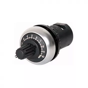 Eaton M22-R10K potenciometra priekšējais elements, 10 kOhm, lineārs, viena apgrieziena, priekšējā paneļa montāža, IP66/IP67/IP69K