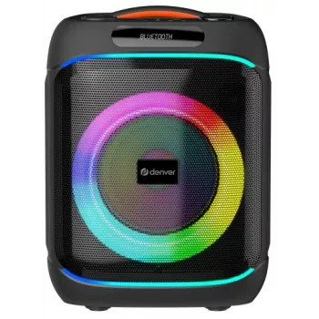 DENVER BPS-170 400W Bluetooth Party Skaļrunis ar RGB gaismām, TWS, karaoke, FM radio, USB/SD/AUX/Mic ieejām