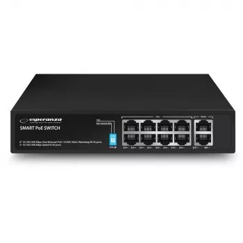 Esperanza 10-Port PoE+ Switch 10/100/1000 120W MATRIX ENS108