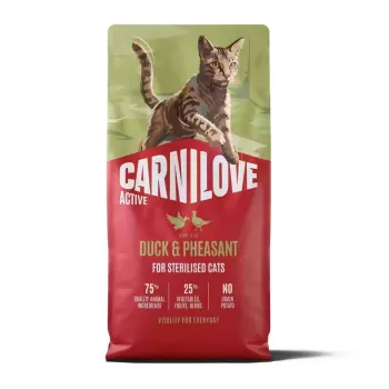 CARNILOVE ACTIVE kaķu sausā barība ar pīli un fazānu sterilizētiem pieaugušiem kaķiem visām šķirnēm 6 kg
