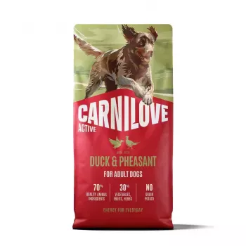 CARNILOVE ACTIVE sausā barība ar pīli un fazānu pieaugušiem suņiem visām šķirnēm 12 kg