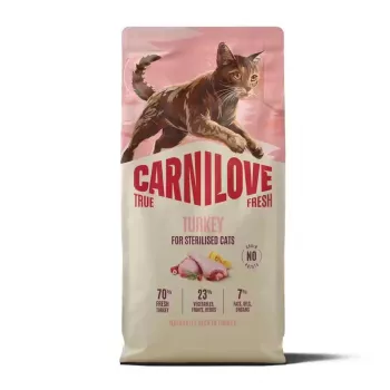 CARNILOVE TRUE FRESH sausā barība kaķiem Tītars sterilizētiem pieaugušiem visu šķirņu kaķiem 2 kg