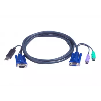 ATEN Intelligent KVM Cable 2L-5502UP - tastatūras, video un peles (KVM) kombinētais kabelis