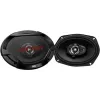 JVC CS-DR6932 6x9 collu 3-virzienu koaksiālie skaļruņi automašīnai, 500W maks., 70W RMS, oglekļa vizlas zemfrekvenču skaļrunis, PEI tweeter, 4 omi