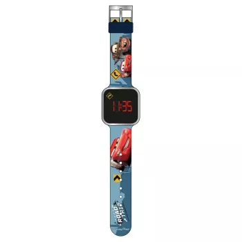 PULIO bērnu digitālais pulkstenis ar LED displeju - Disney Pixar Cars tēma, sarkans/melns