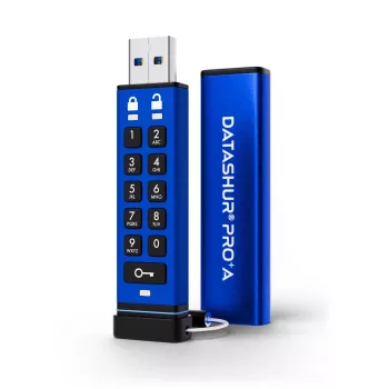 iStorage datAshur PRO+A 32GB USB 3.2 Gen 1 aparatūras šifrēts zibatmiņas disks ar PIN autentifikāciju, FIPS 140-3 Level 3, IP68, brutāla spēka aizsardzība
