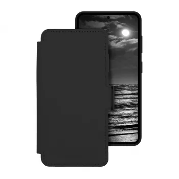 dbramante1928 Lynge ICON Flip Case Samsung Galaxy S26 – MagSafe saderīgs, īstā āda, Midnight