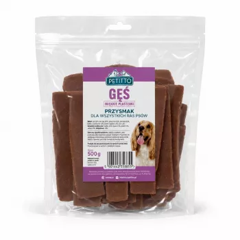PETITTO Goose Slices suņu kārumi – 100% dabīgs, bez graudiem, 500 g