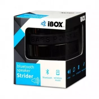IBOX Speaker STRIDER Bluetooth portatīvais bezvadu skaļrunis ar FM radio, brīvroku zvaniem, 5W RMS, 3,5mm AUX, USB, MicroSD, melns