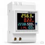 Qoltec 50977 vienfāzes 6-in-1 DIN sliedes enerģijas skaitītājs ar 100A CT, 230V, LCD, impulsa izeju