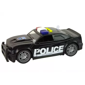 LEAN TOYS Policijas auto 1:14 RC transportlīdzeklis ar gaismām un skaņām Melns