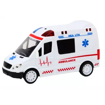 LEAN TOYS 1:16 RC Ātrās palīdzības mašīna ar gaismām un skaņām - Balta