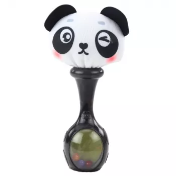 LEAN TOYS Grabulu komplekts ar mīkstajām bumbiņām, Pērtiķa un Pandas raksti, 2 gab.