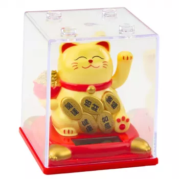 LEAN Chinese Lucky Cat Saules Figūra Vitrīnā Beige