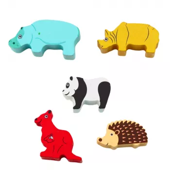 LEAN TOYS Balanced Animals koka prasmju spēle 13 gab.