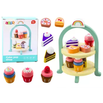 LEAN TOYS Saldumu komplekts ar kūciņām un koka paliktni