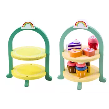 LEAN TOYS Saldumu komplekts ar kūciņām un koka paliktni