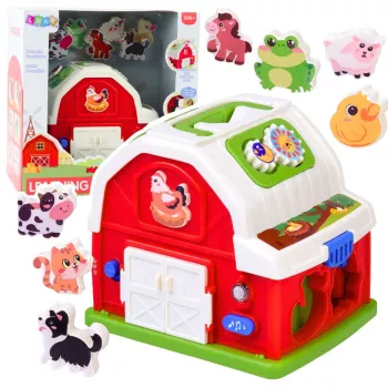 LEAN TOYS Interaktīvā ferma ar mūziku, dzīvniekiem, gaismām un skaņām