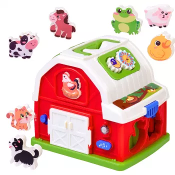 LEAN TOYS Interaktīvā ferma ar mūziku, dzīvniekiem, gaismām un skaņām