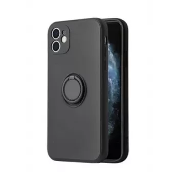 iLike Apple iPhone 13 Pro Silikona vāciņš ar gredzenu, melns
