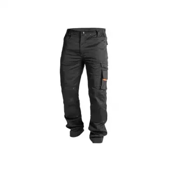 ACTIFLEXTROUSERS 58 - 4-virzienu stiepjamās darba bikses ar CORDURA® pastiprinājumiem, KneeGuard™ sistēma, melnas, 58. izmērs