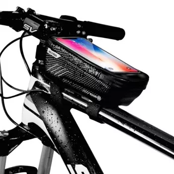 WILDMAN velosipēda telefona soma M E2 1L melna - stūres telefona maciņš, šļakatu izturīgs, ar skārienekrāna atbalstu, 1L ietilpība