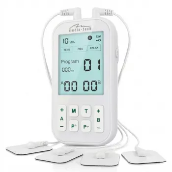 MEDIA-TECH TENS/EMS masieris MT6543 | Divu kanālu sāpju mazināšanas un muskuļu stimulators
