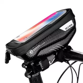 WILDMAN Bike Holder Case S E1 1L Black – Kompakts velosipēda rāmja soma ar Velcro siksnām
