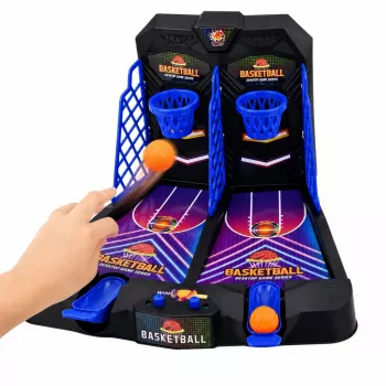 LEAN TOYS Mini galda basketbola dubultā prasmju spēle 2 spēlētājiem ar punktu skaitīšanu