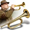 V-TONE VHT 1 Bb signāla trompete (bugle) – misiņš ar caurspīdīgu laku, 120 mm zvans, ietilpst iemute