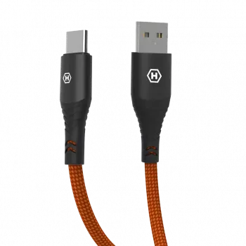 HAMMER USB-A uz USB-C kabelis 1,2 m melns 480Mbps lādēšanai un datiem