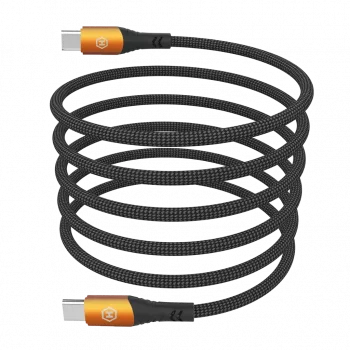HAMMER USB-C to USB-C kabelis 1,2 m 60W PD ātrai uzlādei un datu sinhronizācijai, melns