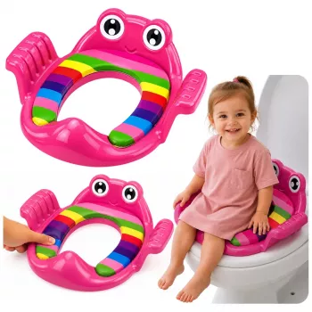 LEAN TOYS bērnu mīkstais tualetes sēdekļa pārklājs ar rokturiem, rozā, mazuļiem no 18 mēnešiem līdz 4 gadiem