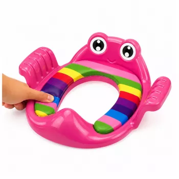 LEAN TOYS bērnu mīkstais tualetes sēdekļa pārklājs ar rokturiem, rozā, mazuļiem no 18 mēnešiem līdz 4 gadiem