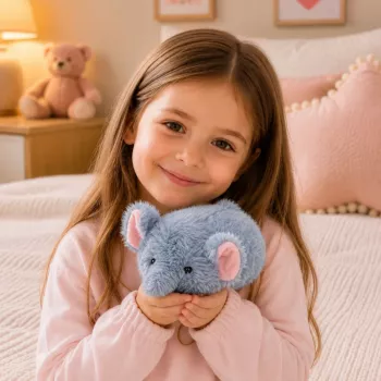 LEAN TOYS Plush Elephant Mascot mīkstā rotaļlieta, pelēka, 18 cm