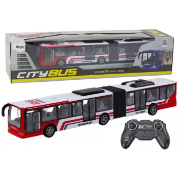 LEAN TOYS RC City Bus Red and White 1:20 mērogs