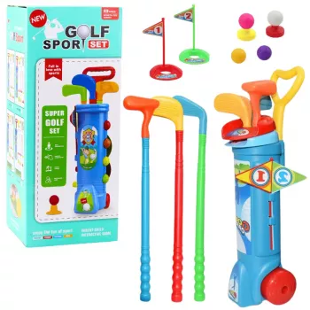 LEAN TOYS Golfa komplekts ar ratiņiem un nūjām 20 daļas