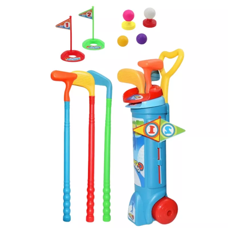 LEAN TOYS Golfa komplekts ar ratiņiem un nūjām 20 daļas