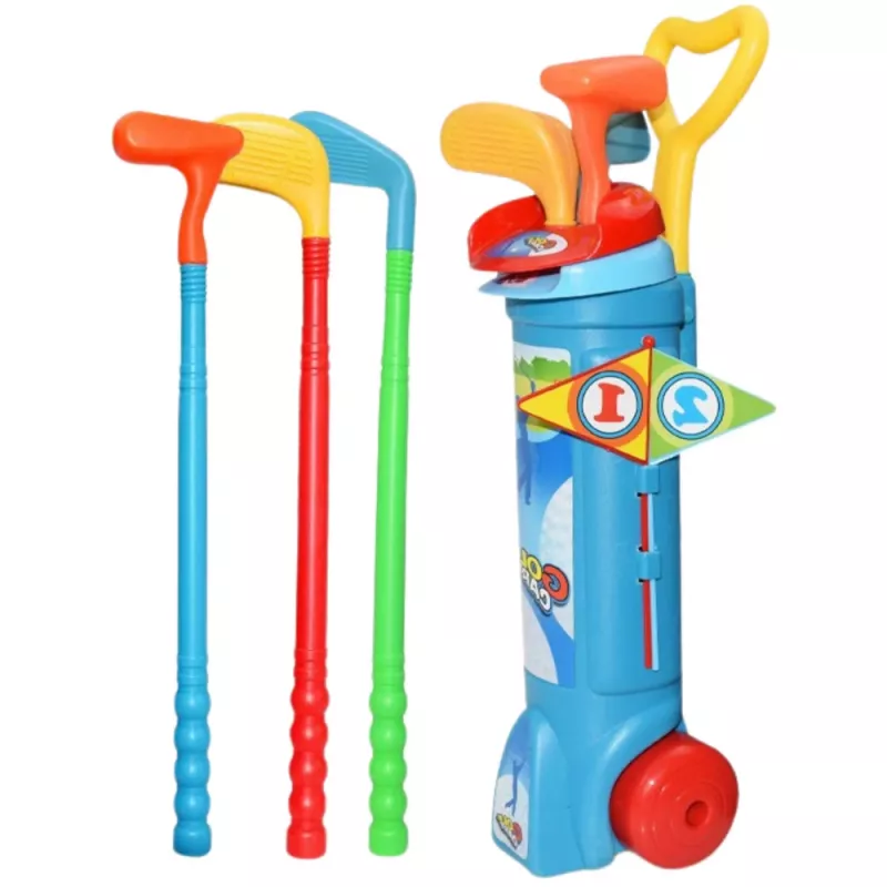 LEAN TOYS Golfa komplekts ar ratiņiem un nūjām 20 daļas