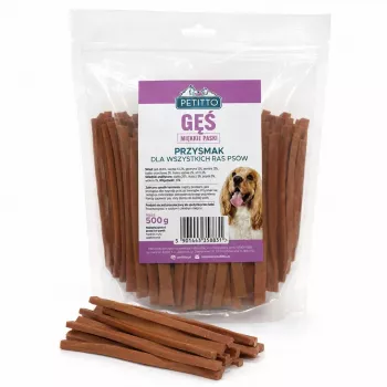 PETITTO mīkstās zoss strēmeles suņiem 500g