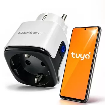 QOLTEC viedā WiFi ligzda 16A ar enerģijas uzraudzību un taimeri