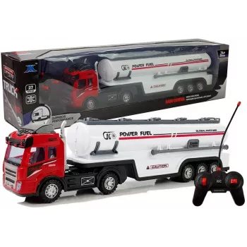 LEAN TOYS R/C Auto cisterna ar gaismām un skaņu 1:32 mēroga 2.4GHz tālvadības kravas auto