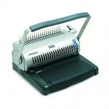 WALLNER S-100 Manuāla plastmasas spirāles iesiešanas iekārta A4 A5 Letter, 250 lapu ietilpība, 21 caurumu perforators, sviras darbināma