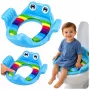 LEAN TOYS bērnu tualetes sēdekļa pārvalks – mīksts sēdeklis ar rokturiem, zils